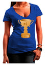 Number One Mom Trophy Juniors V-Neck Dark T-Shirt by TooLoud-Womens V-Neck T-Shirts-TooLoud-Royal-Blue-Juniors Fitted Small-Davson Sales