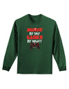 Nurse By Day Gamer By Night Adult Long Sleeve Dark T-Shirt-TooLoud-Dark-Green-Small-Davson Sales