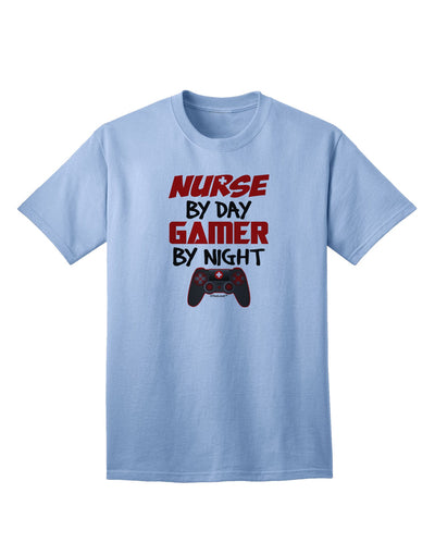 Nurse By Day Gamer By Night Adult T-Shirt-unisex t-shirt-TooLoud-Light-Blue-Small-Davson Sales