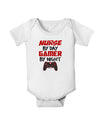 Nurse By Day Gamer By Night Baby Romper Bodysuit-Baby Romper-TooLoud-White-06-Months-Davson Sales