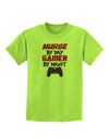 Nurse By Day Gamer By Night Childrens T-Shirt-Childrens T-Shirt-TooLoud-Lime-Green-X-Small-Davson Sales