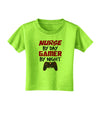 Nurse By Day Gamer By Night Toddler T-Shirt-Toddler T-Shirt-TooLoud-Lime-Green-2T-Davson Sales