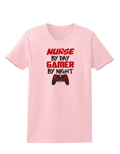 Nurse By Day Gamer By Night Womens T-Shirt-Womens T-Shirt-TooLoud-PalePink-X-Small-Davson Sales