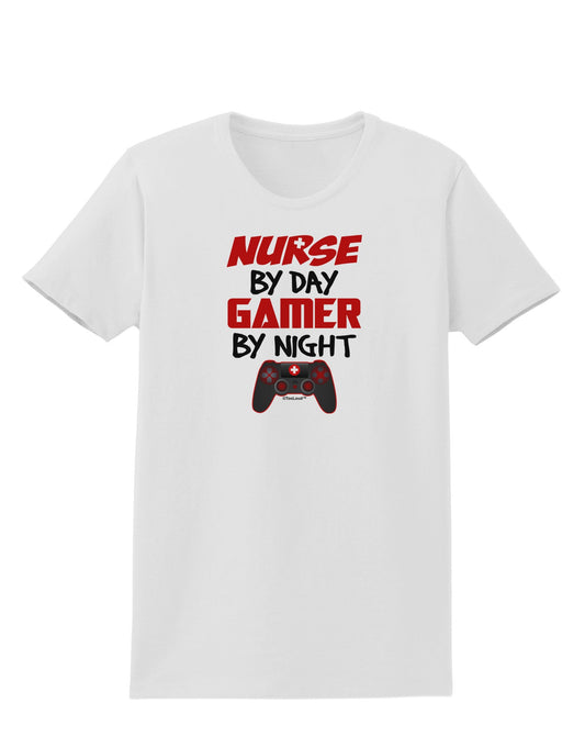 Nurse By Day Gamer By Night Womens T-Shirt-Womens T-Shirt-TooLoud-White-X-Small-Davson Sales