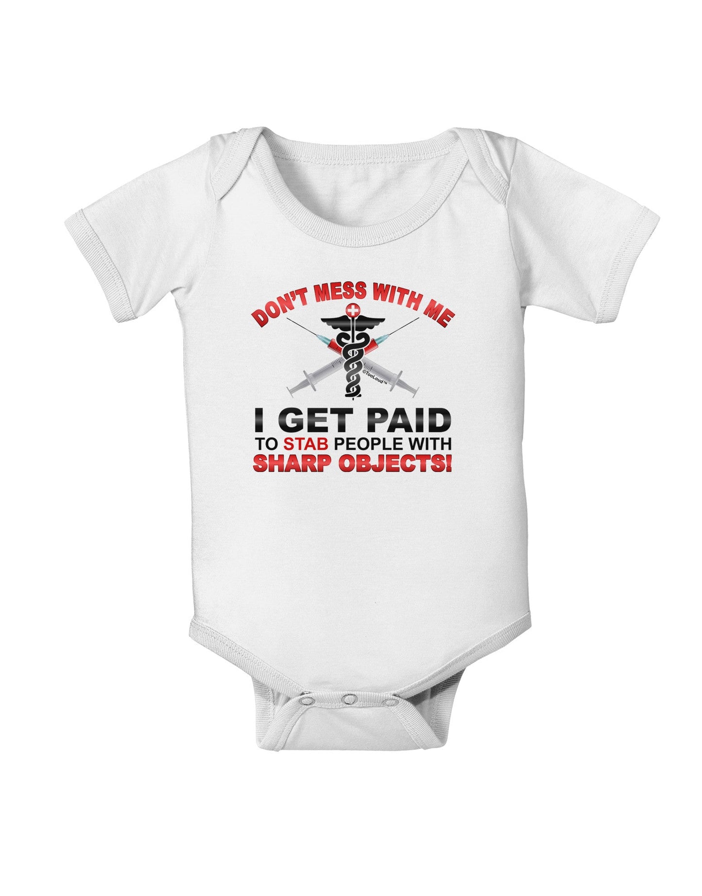 Nurse - Don't Mess With Me Baby Romper Bodysuit-Baby Romper-TooLoud-White-06-Months-Davson Sales