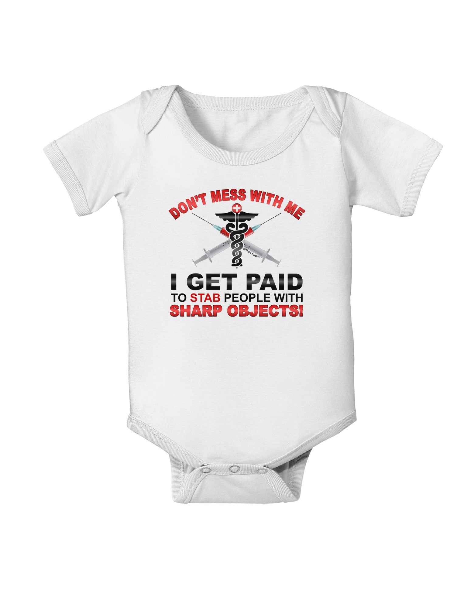 Nurse - Don't Mess With Me Baby Romper Bodysuit-Baby Romper-TooLoud-White-06-Months-Davson Sales