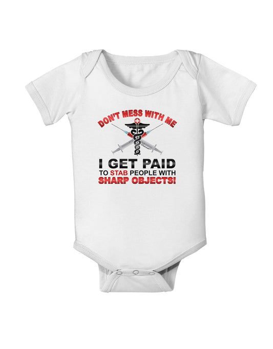 Nurse - Don't Mess With Me Baby Romper Bodysuit-Baby Romper-TooLoud-White-06-Months-Davson Sales