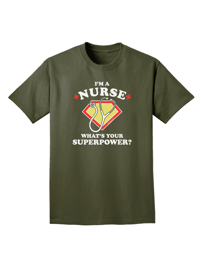 Nurse - Superpower Adult Dark T-Shirt-Mens T-Shirt-TooLoud-Military-Green-Small-Davson Sales