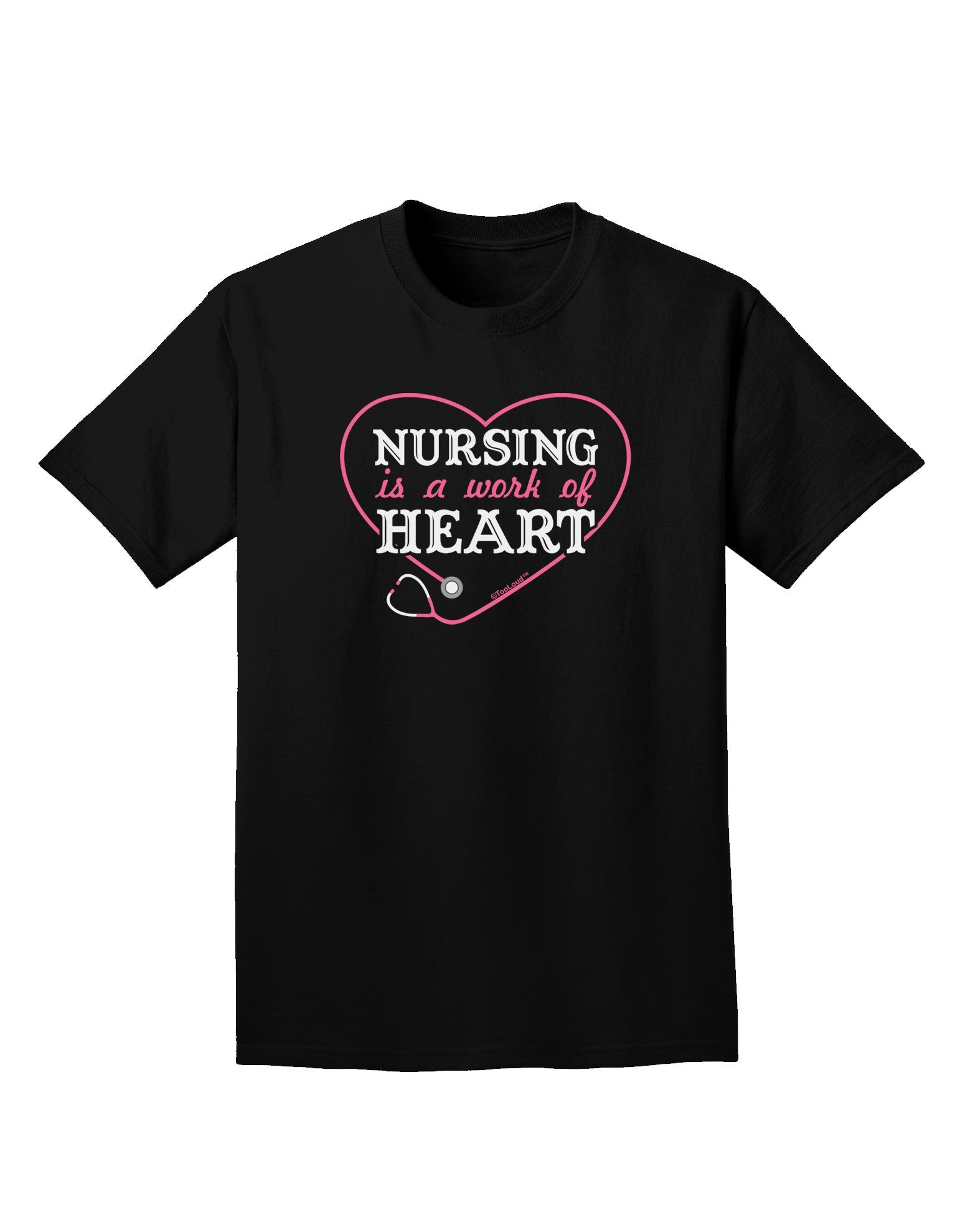 Nursing Is A Work Of Heart Adult Dark T-Shirt-Mens T-Shirt-TooLoud-Black-Small-Davson Sales