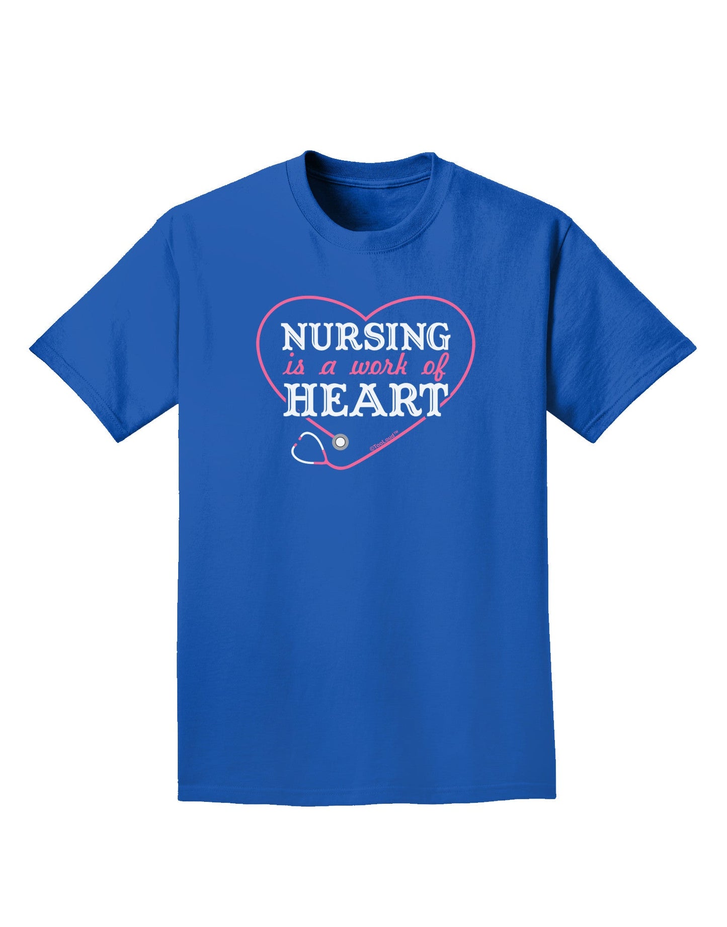 Nursing Is A Work Of Heart Adult Dark T-Shirt-Mens T-Shirt-TooLoud-Royal-Blue-Small-Davson Sales