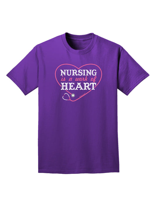 Nursing Is A Work Of Heart Adult Dark T-Shirt-Mens T-Shirt-TooLoud-Purple-Small-Davson Sales