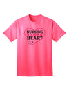 Nursing Is A Work Of Heart Adult T-Shirt-unisex t-shirt-TooLoud-Neon-Pink-Small-Davson Sales