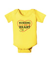 Nursing Is A Work Of Heart Baby Romper Bodysuit-Baby Romper-TooLoud-Yellow-06-Months-Davson Sales