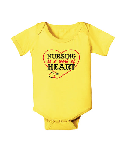 Nursing Is A Work Of Heart Baby Romper Bodysuit-Baby Romper-TooLoud-Yellow-06-Months-Davson Sales