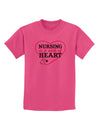 Nursing Is A Work Of Heart Childrens T-Shirt-Childrens T-Shirt-TooLoud-Sangria-X-Small-Davson Sales