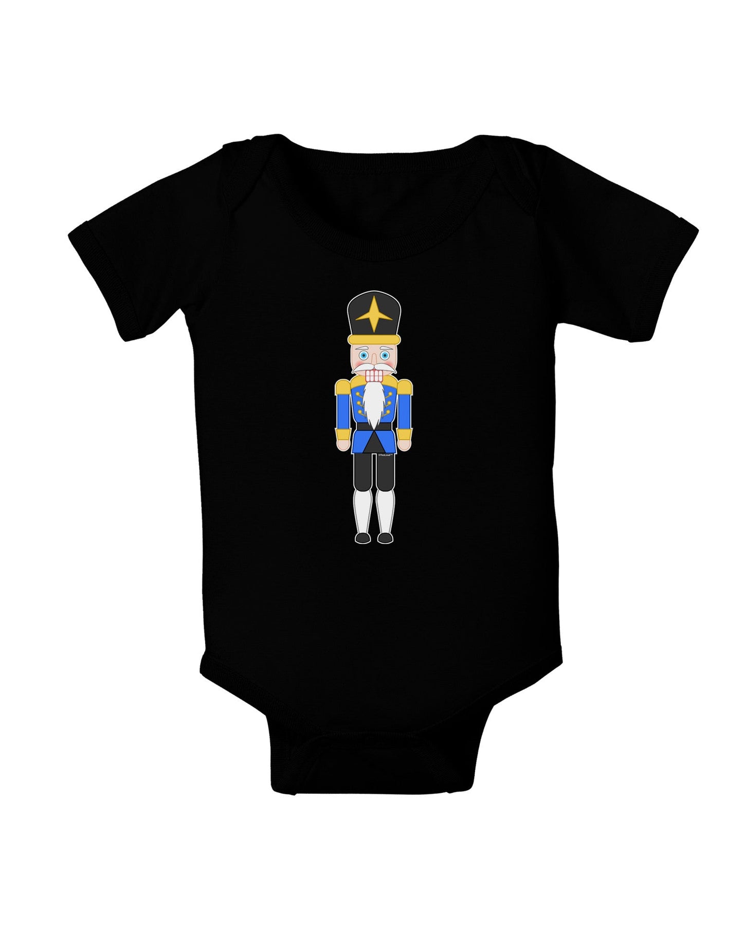 Nutcracker Design - Blue Gold Black Baby Romper Bodysuit Dark-Baby Romper-TooLoud-Black-06-Months-Davson Sales