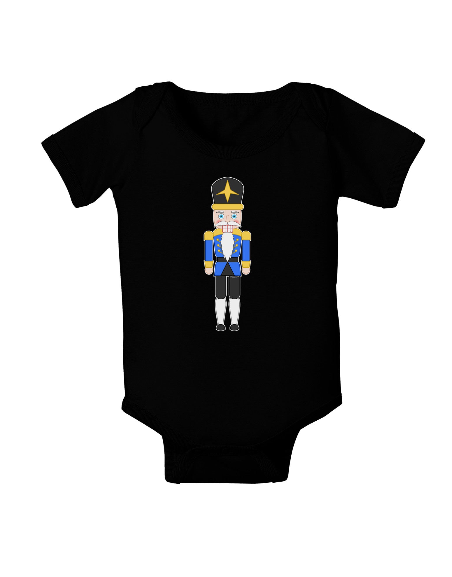 Nutcracker Design - Blue Gold Black Baby Romper Bodysuit Dark-Baby Romper-TooLoud-Black-06-Months-Davson Sales
