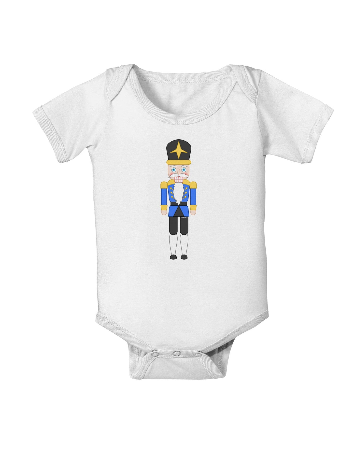 Nutcracker Design - Blue Gold Black Baby Romper Bodysuit-Baby Romper-TooLoud-White-06-Months-Davson Sales