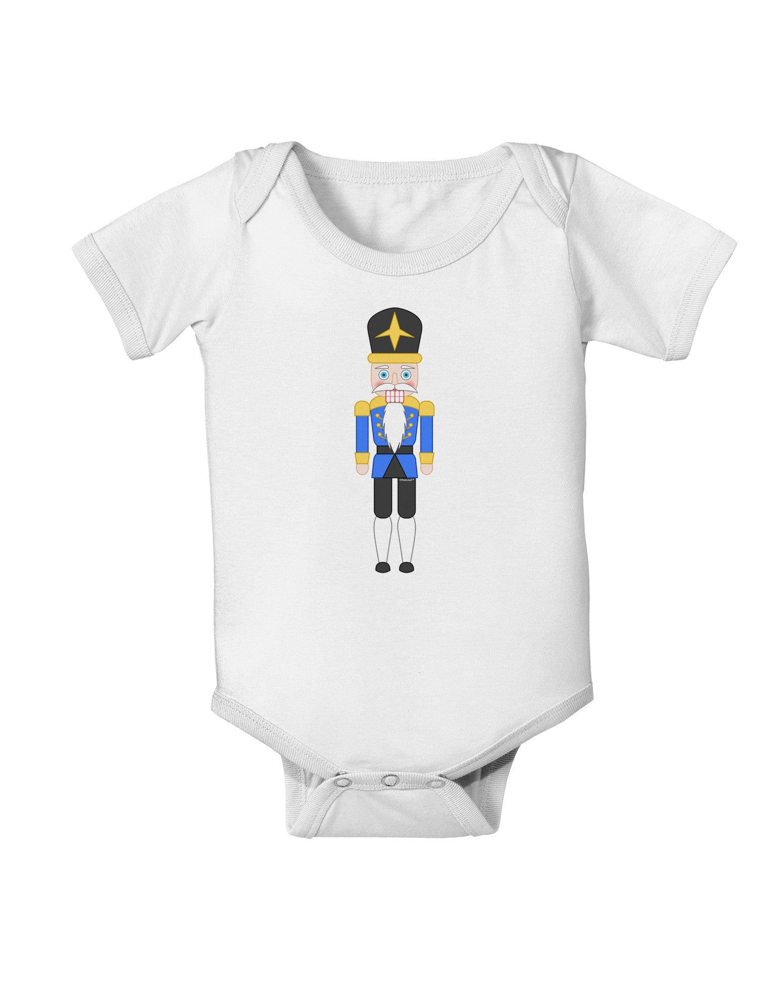 Nutcracker Design - Blue Gold Black Baby Romper Bodysuit-Baby Romper-TooLoud-White-06-Months-Davson Sales
