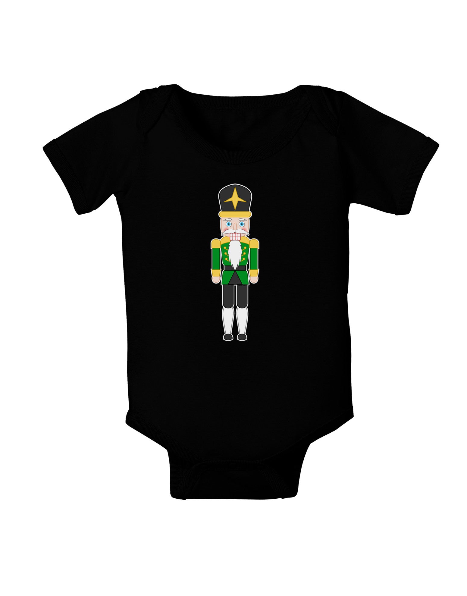 Nutcracker Design - Green Gold Black Baby Romper Bodysuit Dark-Baby Romper-TooLoud-Black-06-Months-Davson Sales