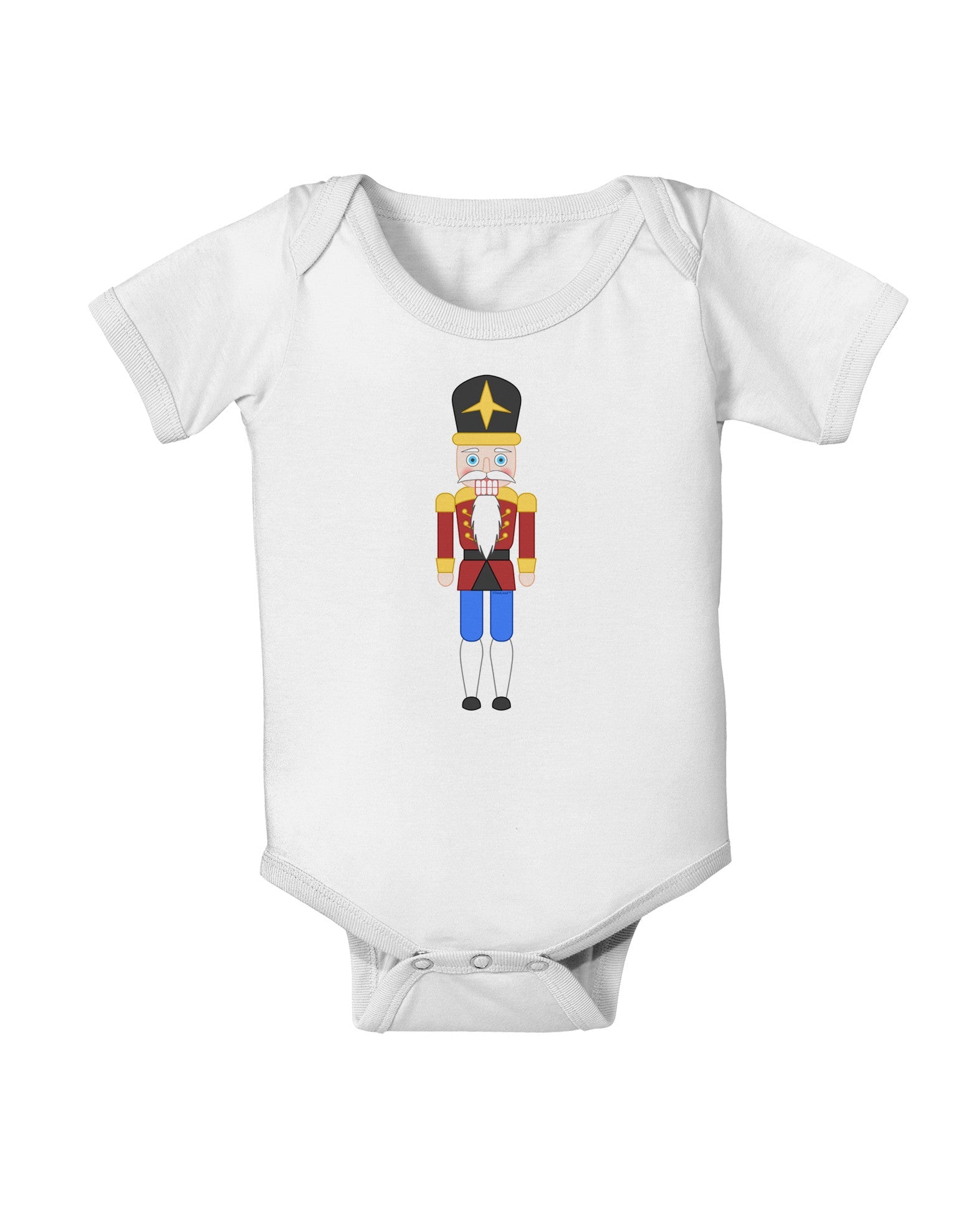 Nutcracker Design - Red Gold Black Baby Romper Bodysuit-Baby Romper-TooLoud-White-06-Months-Davson Sales