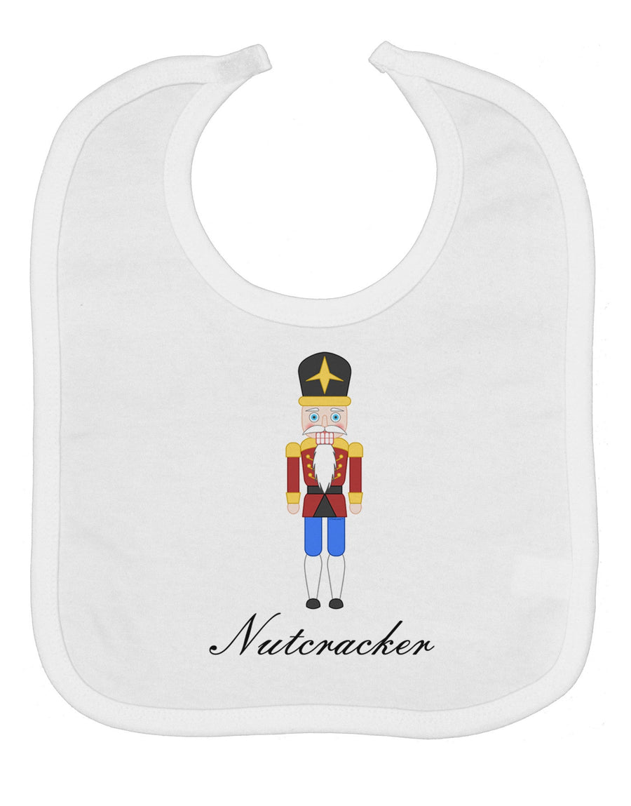 Nutcracker Design - Red Gold Black Text Baby Bib