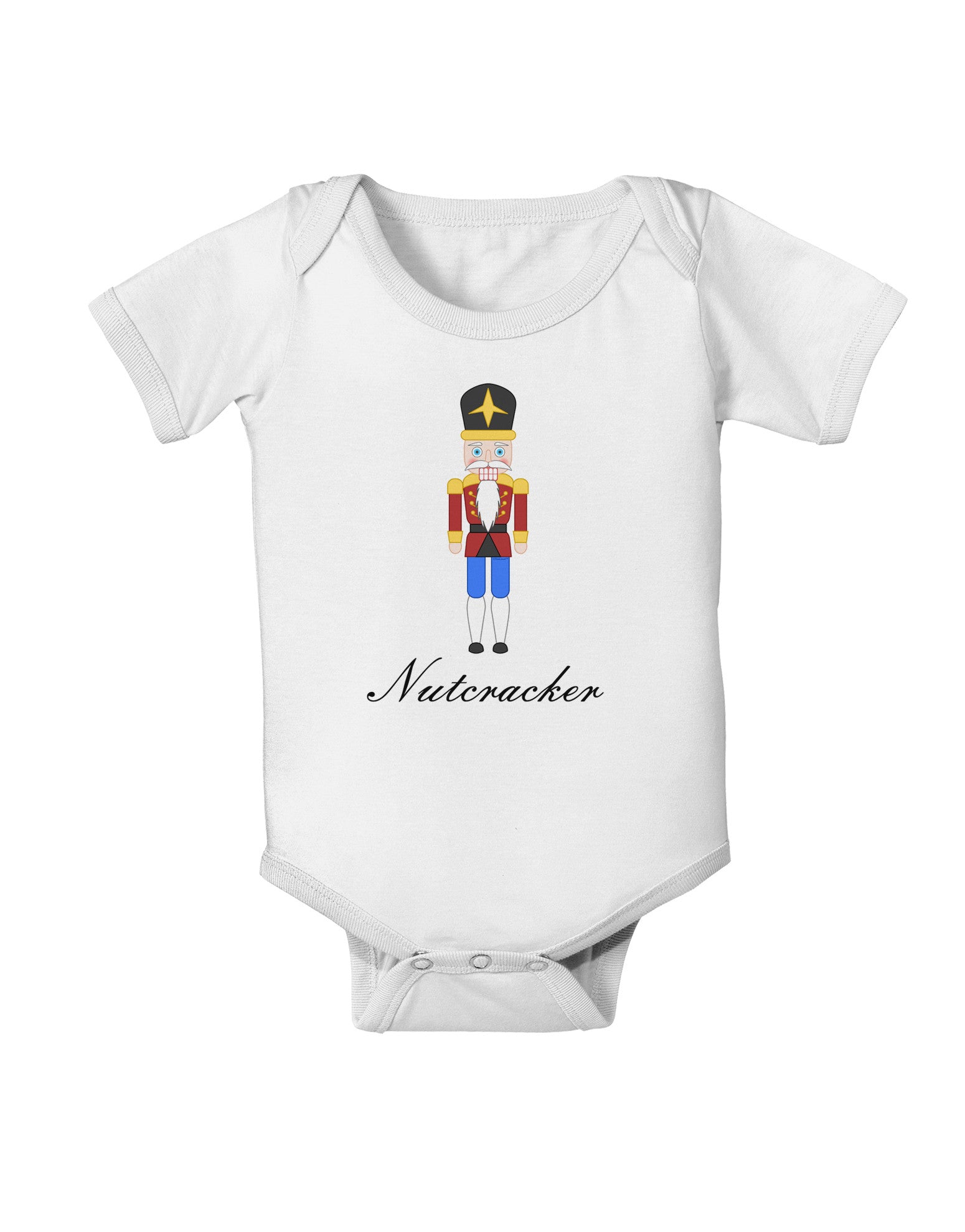 Nutcracker Design - Red Gold Black Text Baby Romper Bodysuit-Baby Romper-TooLoud-White-06-Months-Davson Sales