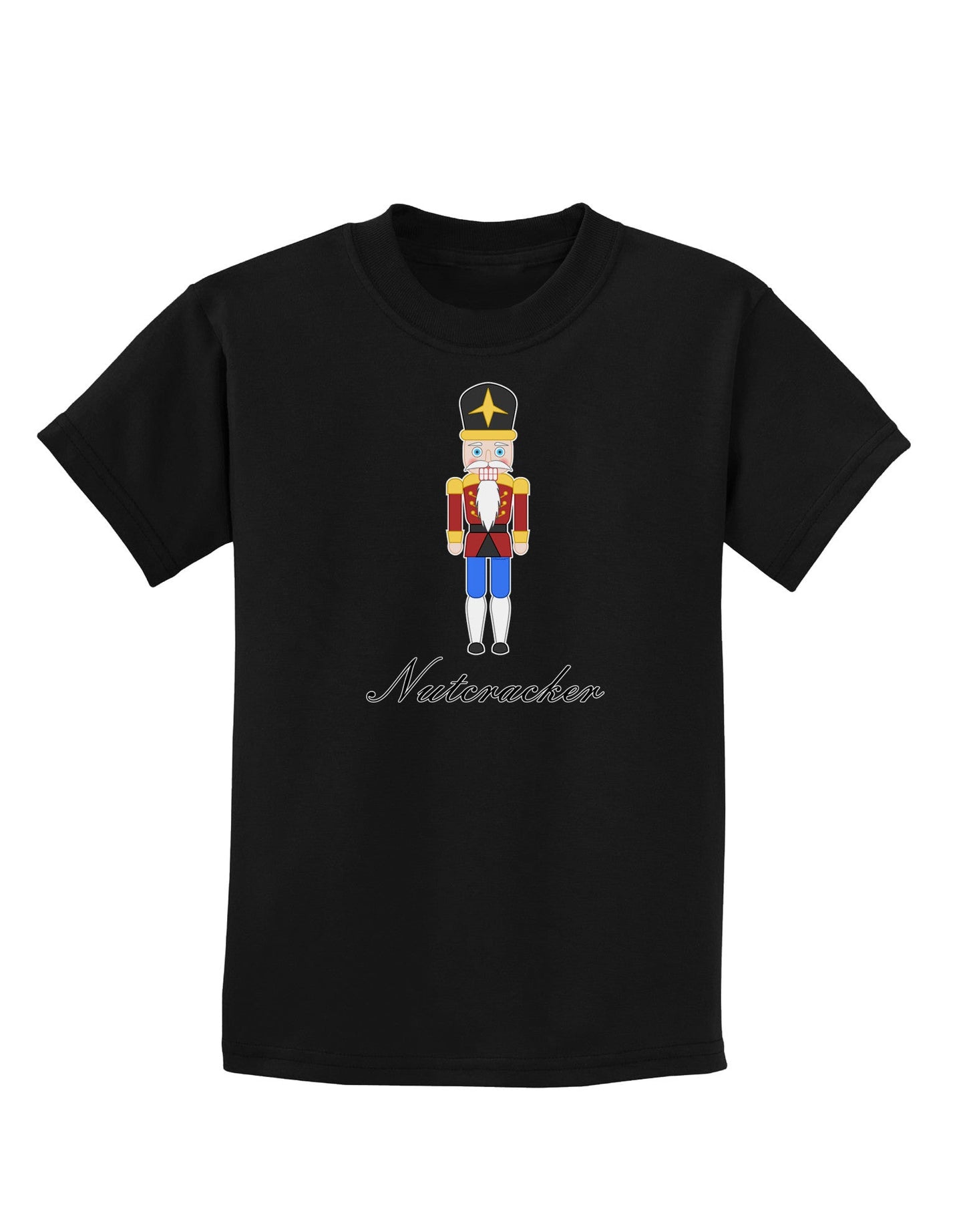 Nutcracker Design - Red Gold Black Text Childrens Dark T-Shirt-Childrens T-Shirt-TooLoud-Black-X-Small-Davson Sales