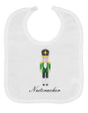 Nutcracker - Green Gold Black Text Baby Bib