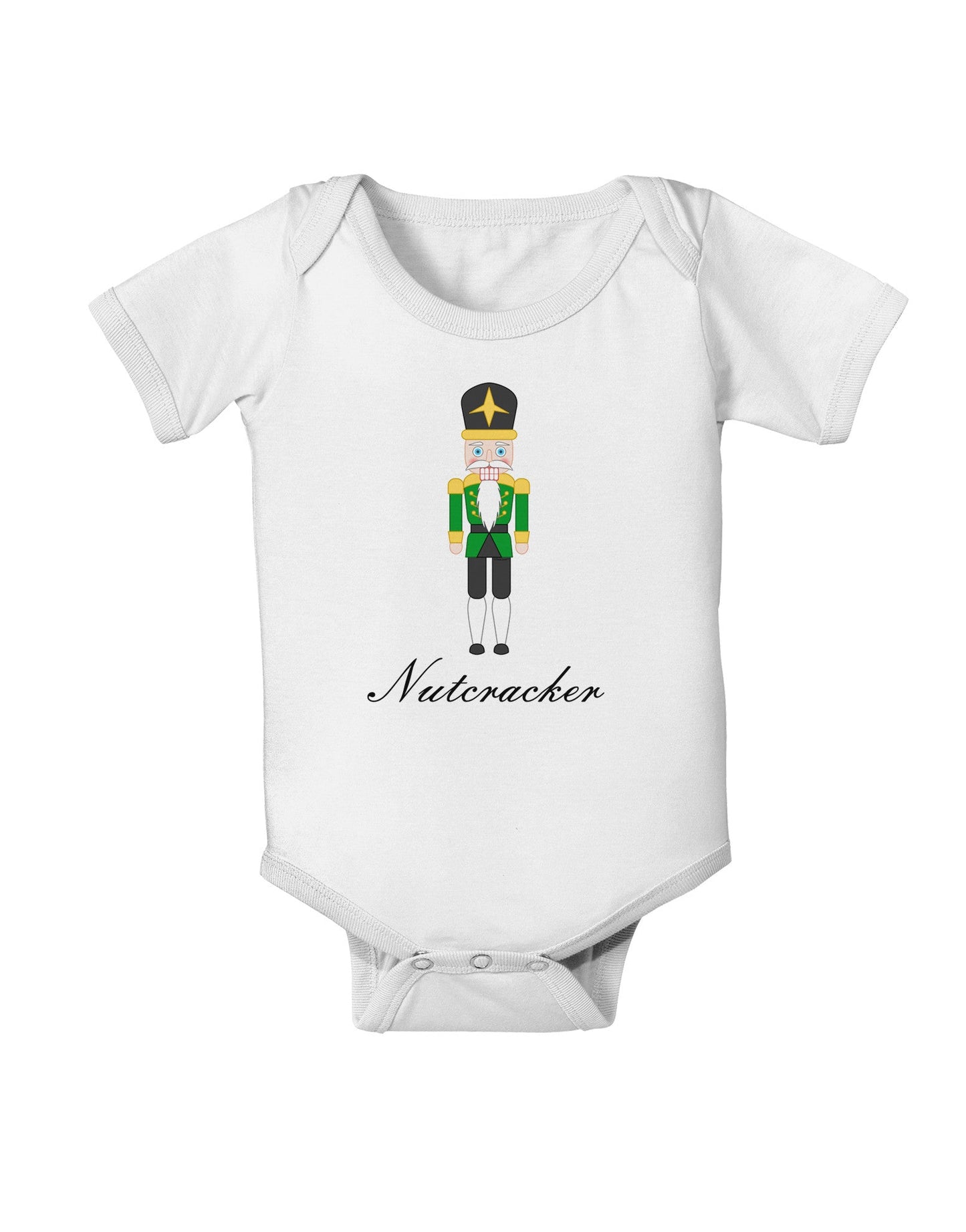 Nutcracker - Green Gold Black Text Baby Romper Bodysuit-Baby Romper-TooLoud-White-06-Months-Davson Sales