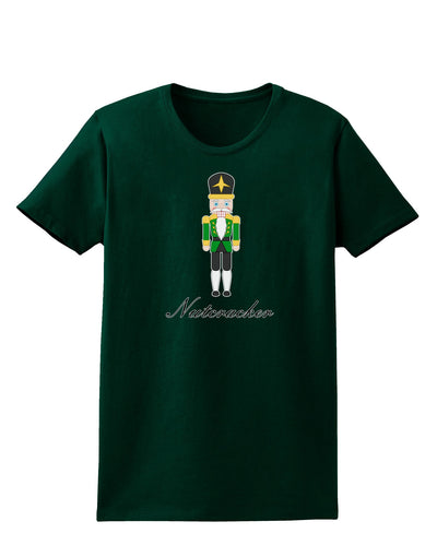 Nutcracker - Green Gold Black Text Womens Dark T-Shirt-Womens T-Shirt-TooLoud-Forest-Green-Small-Davson Sales