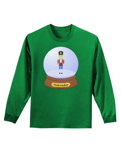 Nutcracker Snow Globe - Red Gold Black Adult Long Sleeve Dark T-Shirt by TooLoud-TooLoud-Kelly-Green-Small-Davson Sales