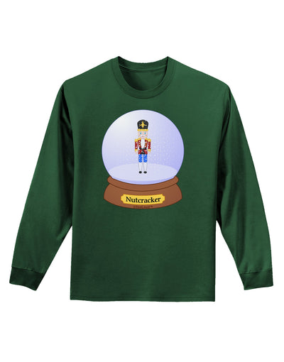 Nutcracker Snow Globe - Red Gold Black Adult Long Sleeve Dark T-Shirt by TooLoud-TooLoud-Dark-Green-Small-Davson Sales