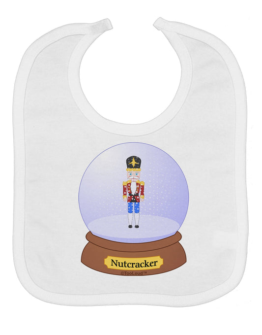Nutcracker Snow Globe - Red Gold Black Baby Bib by TooLoud