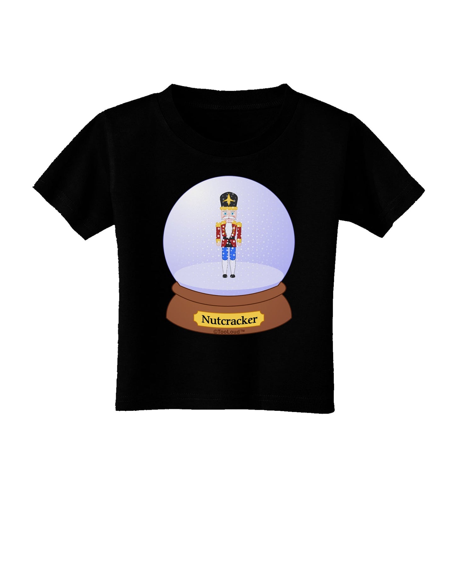 Nutcracker Snow Globe - Red Gold Black Toddler T-Shirt Dark by TooLoud-Toddler T-Shirt-TooLoud-Black-2T-Davson Sales