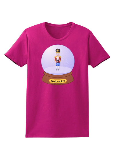 Nutcracker Snow Globe - Red Gold Black Womens Dark T-Shirt by TooLoud-Womens T-Shirt-TooLoud-Hot-Pink-Small-Davson Sales