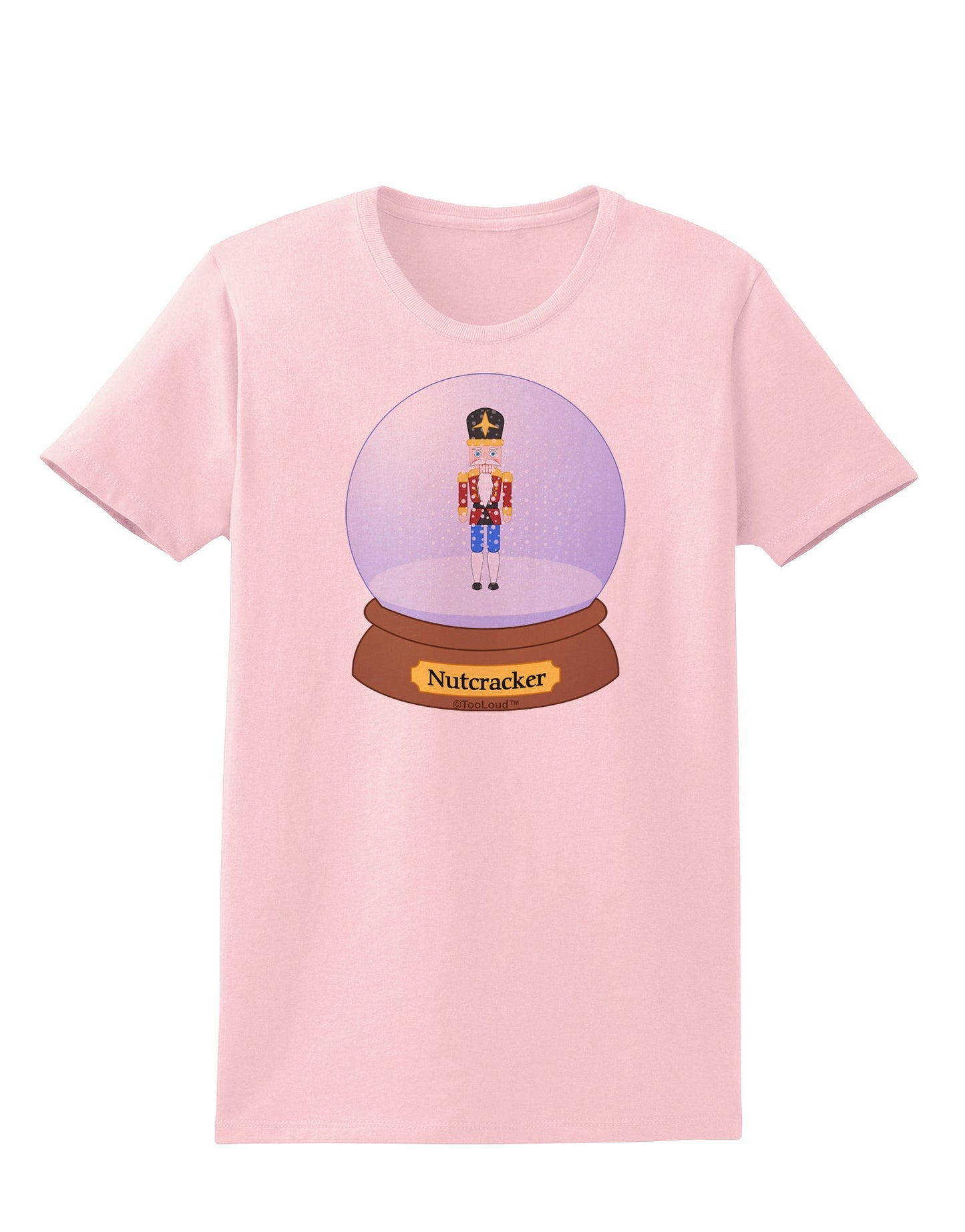 Nutcracker Snow Globe - Red Gold Black Womens T-Shirt by TooLoud-Womens T-Shirt-TooLoud-PalePink-X-Small-Davson Sales