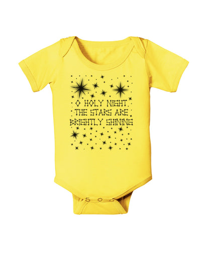 O Holy Night Shining Christmas Stars Baby Romper Bodysuit-Baby Romper-TooLoud-Yellow-06-Months-Davson Sales