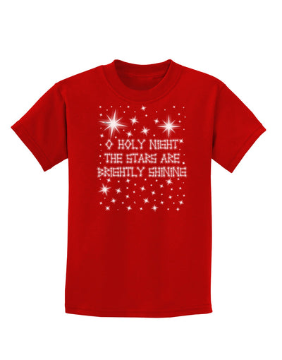 O Holy Night Shining Christmas Stars Childrens Dark T-Shirt-Childrens T-Shirt-TooLoud-Red-X-Small-Davson Sales