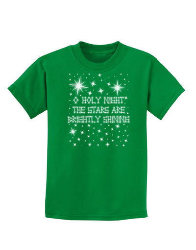 O Holy Night Shining Christmas Stars Childrens Dark T-Shirt-Childrens T-Shirt-TooLoud-Kelly-Green-X-Small-Davson Sales