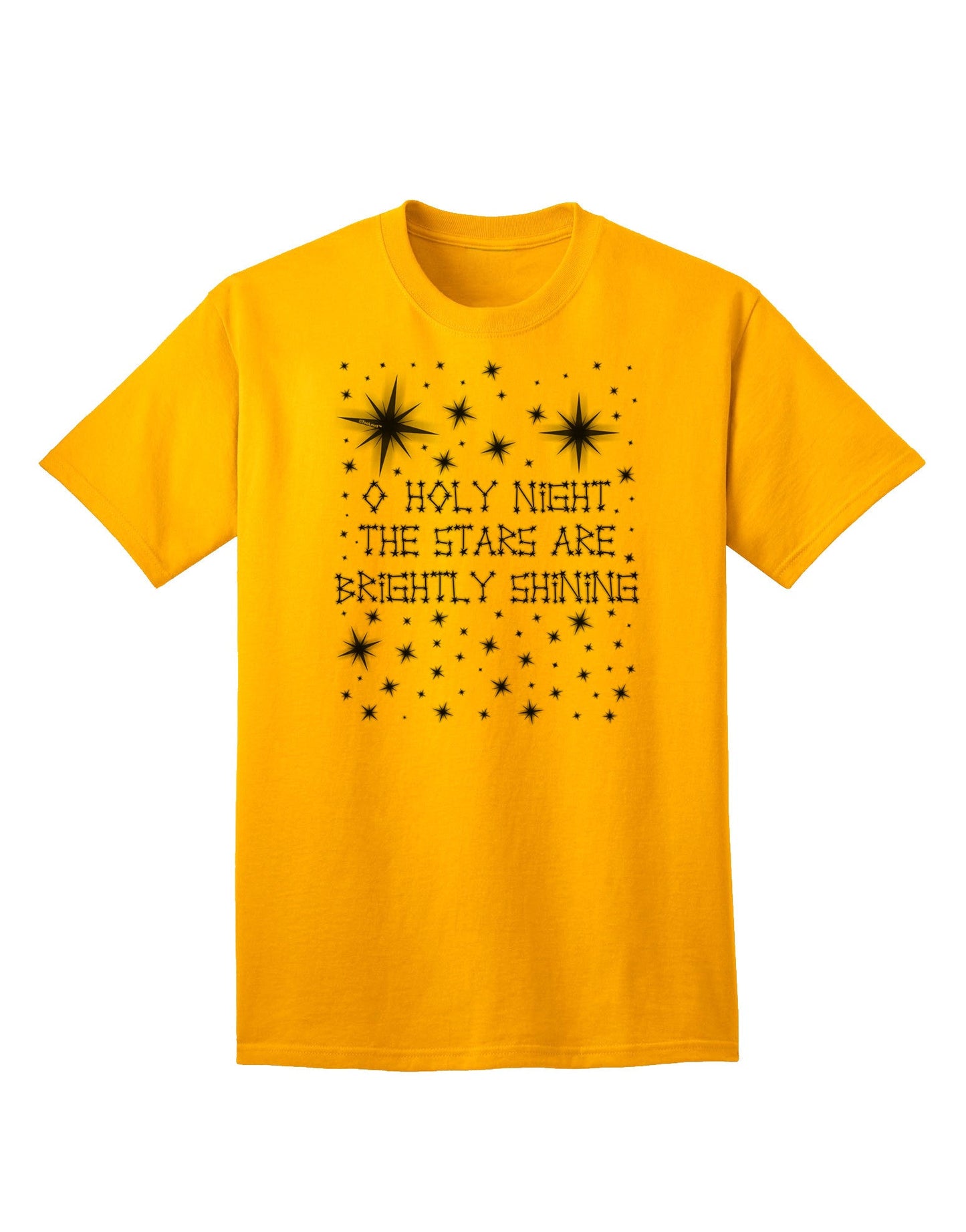 O Holy Night Shining Christmas Stars - Premium Adult T-Shirt for Festive Season-Mens T-shirts-TooLoud-Gold-Small-Davson Sales