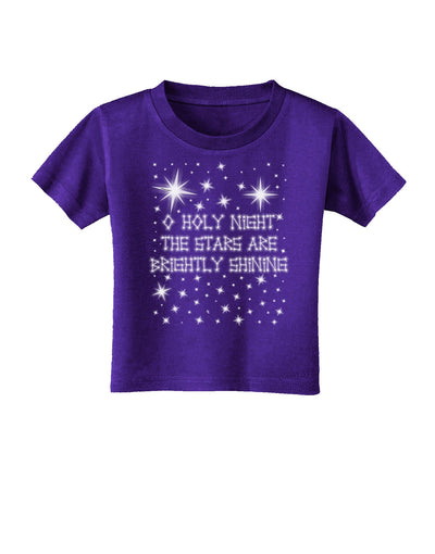 O Holy Night Shining Christmas Stars Toddler T-Shirt Dark-Toddler T-Shirt-TooLoud-Purple-2T-Davson Sales