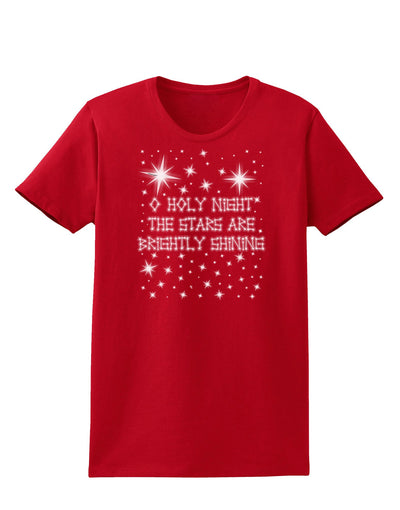 O Holy Night Shining Christmas Stars Womens Dark T-Shirt-TooLoud-Red-X-Small-Davson Sales