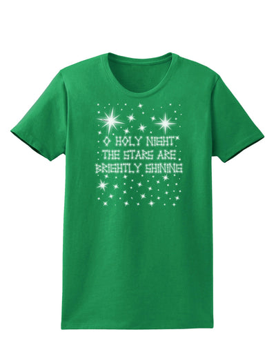 O Holy Night Shining Christmas Stars Womens Dark T-Shirt-TooLoud-Kelly-Green-X-Small-Davson Sales