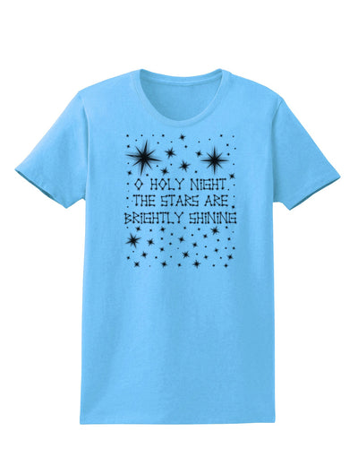 O Holy Night Shining Christmas Stars Womens T-Shirt-Womens T-Shirt-TooLoud-Aquatic-Blue-X-Small-Davson Sales