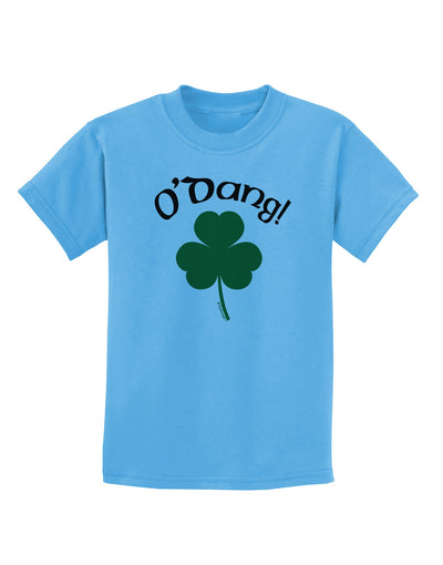 O'Dang - St Patrick's Day Childrens T-Shirt-Childrens T-Shirt-TooLoud-Aquatic-Blue-X-Small-Davson Sales