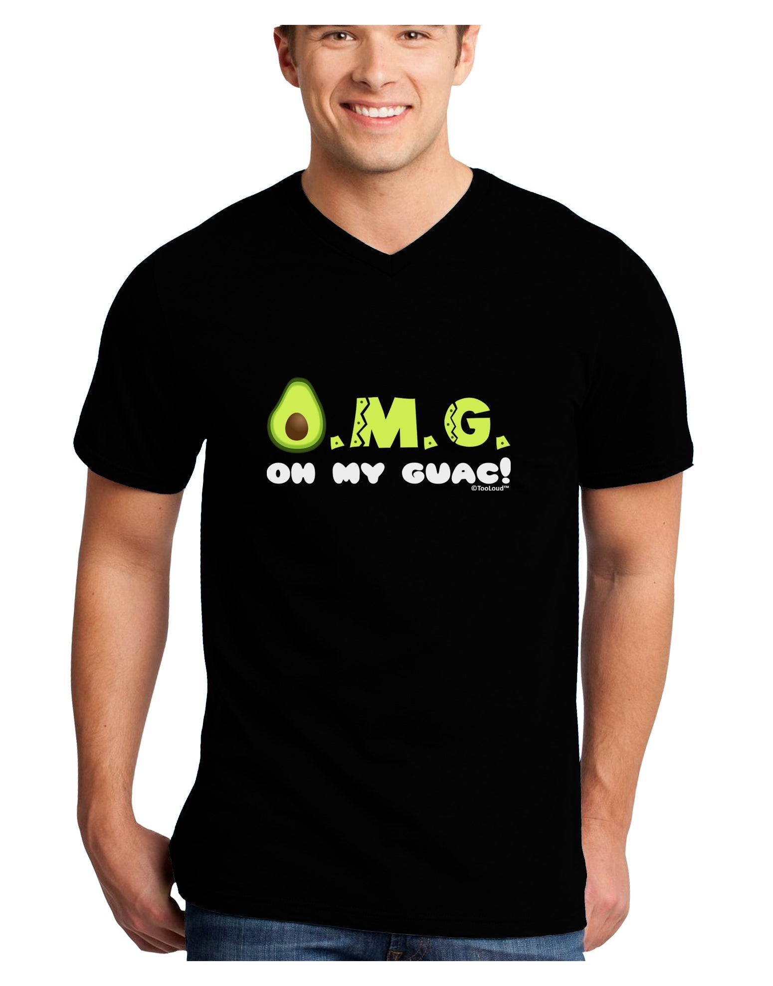 OMG - Oh My Guac - Guacamole Design Adult Dark V-Neck T-Shirt by TooLoud-Mens V-Neck T-Shirt-TooLoud-Black-Small-Davson Sales
