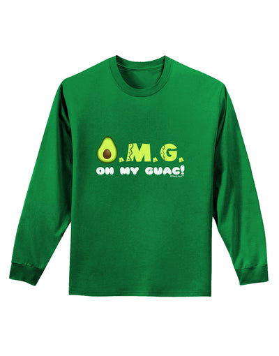 OMG - Oh My Guac - Guacamole Design Adult Long Sleeve Dark T-Shirt by TooLoud-TooLoud-Kelly-Green-Small-Davson Sales