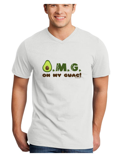 OMG - Oh My Guac - Guacamole Design Adult V-Neck T-shirt by TooLoud-Mens V-Neck T-Shirt-TooLoud-White-Small-Davson Sales