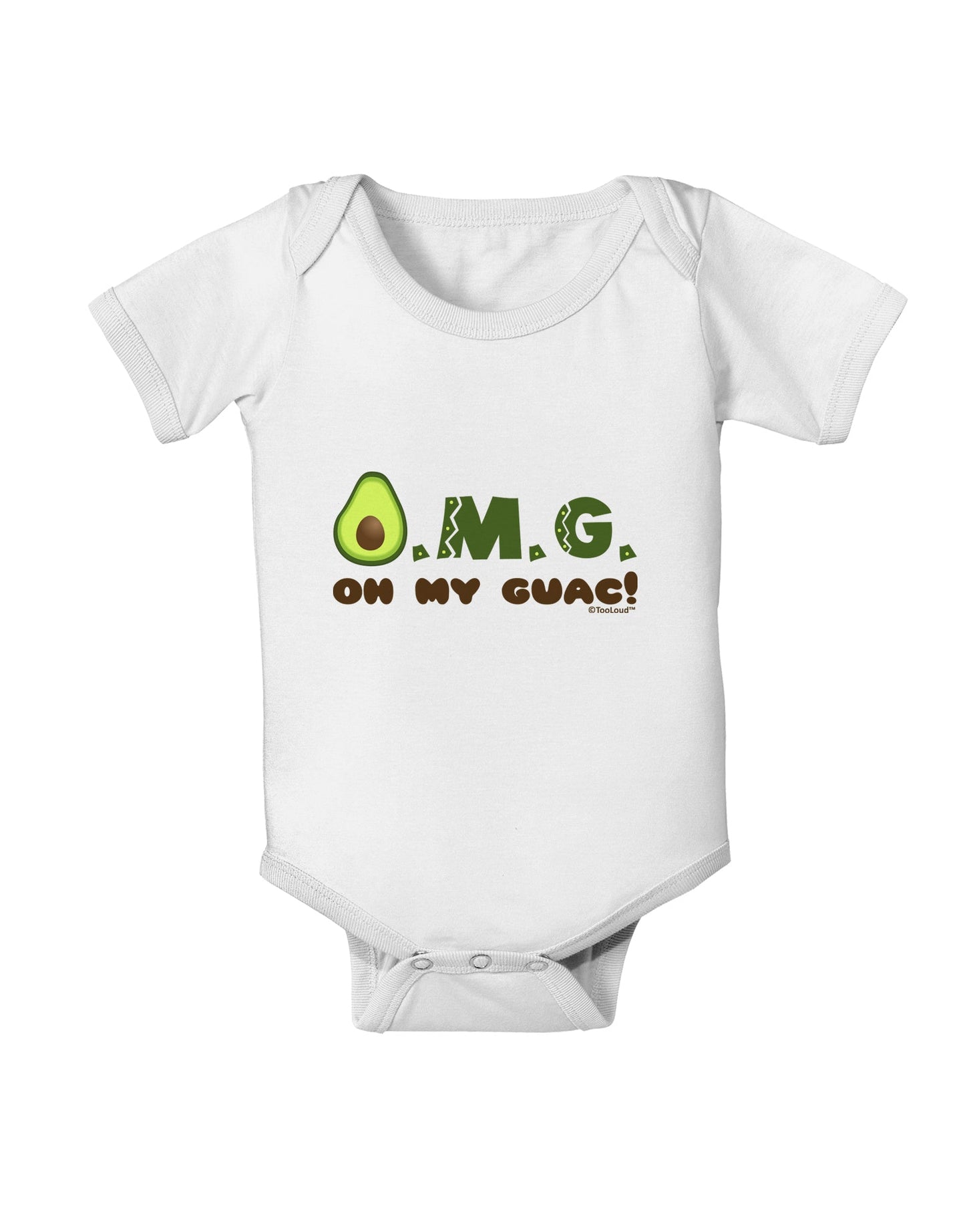 OMG - Oh My Guac - Guacamole Design Baby Romper Bodysuit by TooLoud-Baby Romper-TooLoud-White-06-Months-Davson Sales
